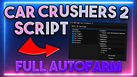 A script for Car Crushers 2 that allows you to auto farm cars and customize their appearance. Download the script from Pastebin.com and follow the …. 