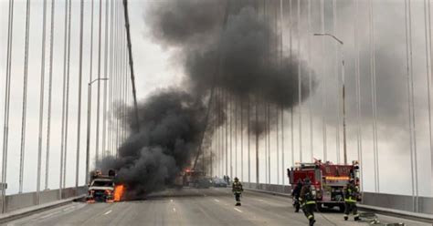 Car fire on Bay Bridge blocks left eastbound lanes: Video