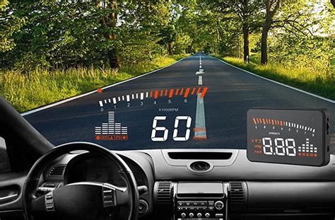 Car heads up display. A heads up display, or HUD, is a clear display that projects images onto your windshield. This allows you to see important information without taking your eyes off the road. A HUD windshield is beneficial because it allow you to keep your eyes on the road while still accessing important information. This can help you stay safe and avoid accidents. 