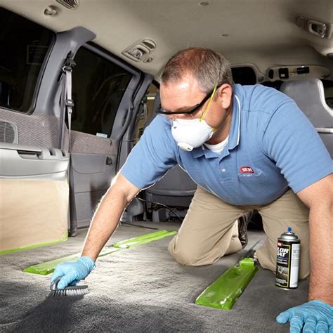 Car mold removal. Shampoo – You can also shampoo the carpets to remove the mold. Spray bottle – Use a bleach or white vinegar solution and spray it on the affected areas. Don’t forget to wipe away the residue after a few minutes. Scrub Brush – Using a scrub pad and a mixture of soap and water will also clean carpets. 