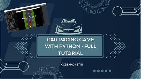 Car racing game code in python.  The game features multiple difficulty levels, ...