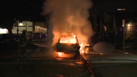 Car set on fire with homeless man inside in South L.A.