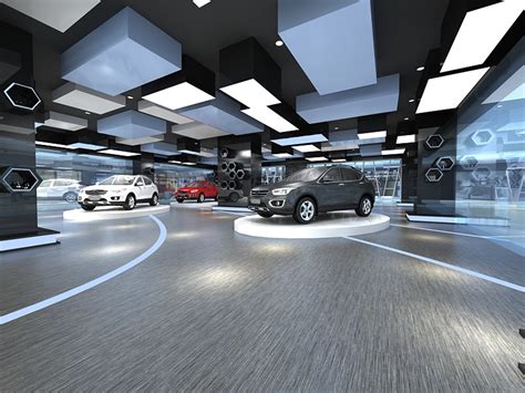Car showroom interior 3d model.  3D models of Car interior are available fo...
