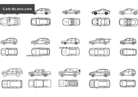 Car silhouette cad block.  65 Cars - 2d elevation views CAD blocks for fr...