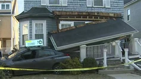 Car slams into Winchester home, causing porch to collapse