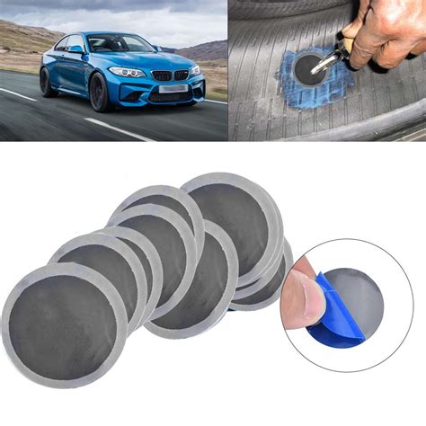Car tire patch. 70PCS Tire Patches Kit Heavy Duty, Inner Tube Patch Kit, Include Tire Patch Roller,Rubber Repair Patches, Valve Core, 4-Way Valve Tool, Valve Core Wrench, Valve Core Removal Tool with Tire Valve Caps ... Round Universal Tire and Tube Patch Auto Repair Stitcher Tool. 4.2 out of 5 stars. 13. $13.99 $ 13. 99. FREE delivery Fri, Mar 22 on … 