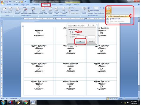 Cara Cetak dan Format Label Undangan 103 / 121 Tom …