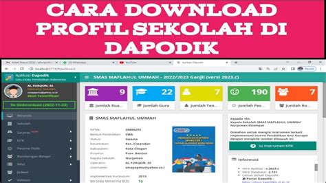 Cara Download Profil Sekolah di Aplikasi Dapodik 2024.a - YouTube