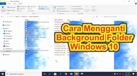 Cara Mengganti Background Folder Windows 10 - YouTube