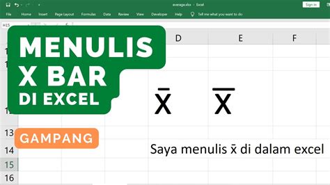 Cara Menulis X bar di Microsoft Excel - YouTube