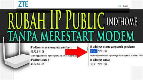 Cara Merubah IP Public indihome dengan mudah tanpa merestart …