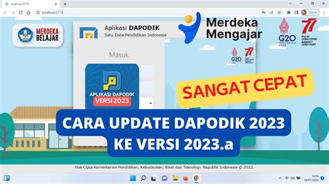 Cara update dapodik ke versi 2023