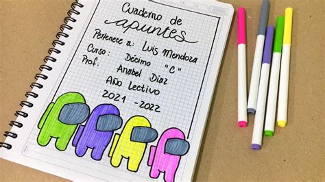 Caratula de AMONG US para tu cuaderno - YouTube