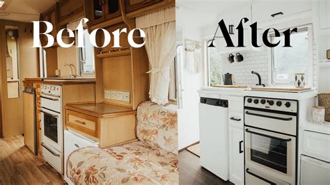 Caravan renovation before and after . Caravan makeover uk