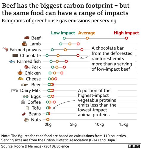 Carbon footprint of homegrown food. 1. Eat more plant-based meals. Meat and climate change. Meat and dairy production account for 83 per cent of all agricultural land use, take up 30 per cent of the planet’s land surface and are responsible for 18 per cent of greenhouse gases, including methane and nitrous oxide. Growing animals for food is also inefficient. 