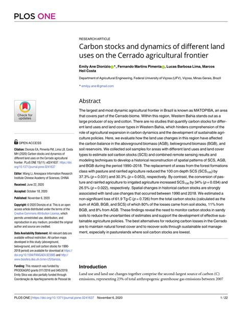 Carbon stocks and dynamics of different land uses on the Cerrado ... - …