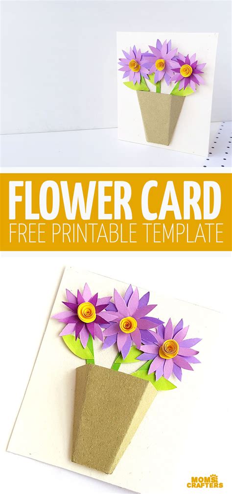 Card Shape of the Month 3D Flower Card Making Tutorial with Free Printable Template Card