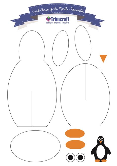 Card Shape of the Month 3D Penguin Cards with Free Template http