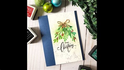Card Tutorial Simple Holiday Watercolor Card with Distress Inks + Gina
