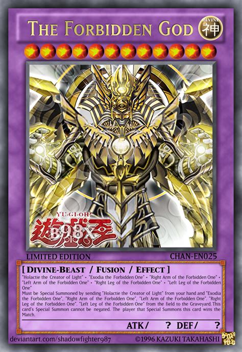 Card god yugioh. Egyptian God cards in Yu-Gi-Oh! are powerful, divine beings with strong abilities. As a result, only three have been printed over the history of the game. Some names might be familiar to you ... 