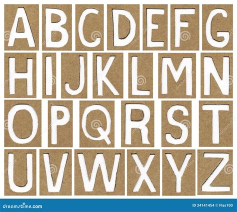 Cardboard alphabet