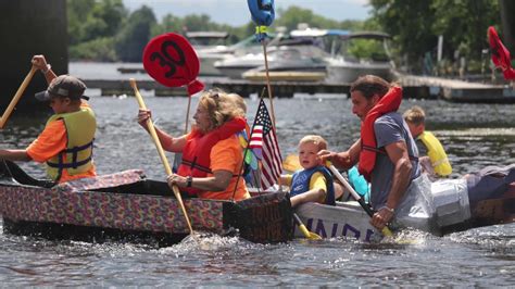 Cardboard boat races are on at Hudson Crossing Park