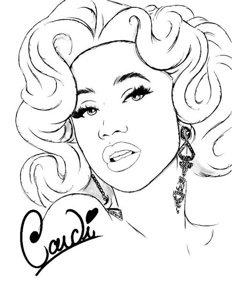 Cardi B Coloring Pages Printable Color
