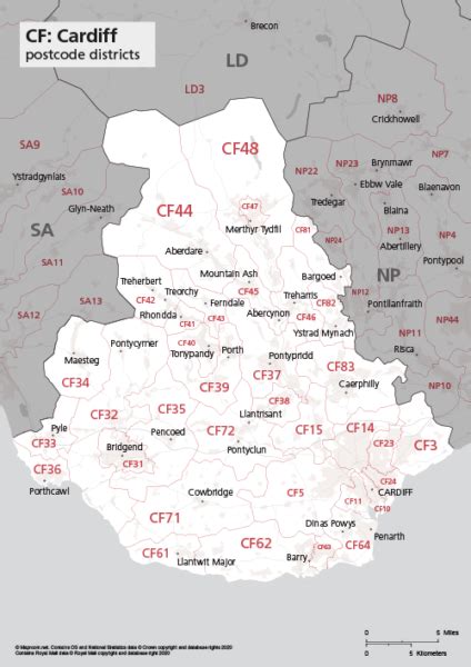 Cardiff postcode map.  The information is sourced directly Cardiff Bay ...