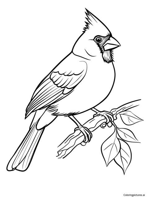 Cardinal Bird Coloring Page