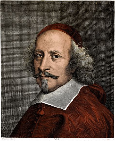 Cardinal mazarin. Download stock image by Philippe de Champaigne - Portrait in foot of Cardinal Jules Mazarin, The cardinal sits behind him a view of the Chateau de Vincennes ... 