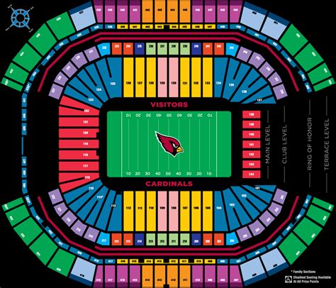 Full State Farm Stadium Seating Guide. Interactive Seating Chart. Arizona Cardinals Tickets. All State Farm Stadium Tickets. RateYourSeats.com. (866) 270-7569. Section 134 State Farm Stadium seating views. See the view from Section 134, read reviews and buy tickets. . Cardinals stadium seating chart arizona