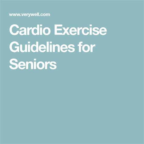 Cardio Exercise Guidelines for Seniors