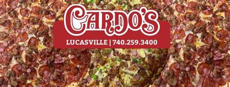 Cardo's pizza of lucasville menu. View Menu See Menus Write a Review for Cardo's Pizza. Share Your Experience! Select a Rating Select a Rating! Reviews for Cardo's Pizza ... 4 star: 2 votes: 50%: 3 star: 0 votes: 0%: 2 star: 0 votes: 0%: 1 star: 0 votes: 0%: Top Reviews of Cardo's Pizza. 02/26/2010 - Steve S we love the thin crust pizza with onion, pepperoni, and crispy bacon ... 