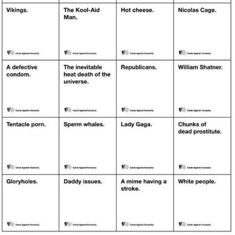 Cards Against Humanity Card Game Examples HubPages