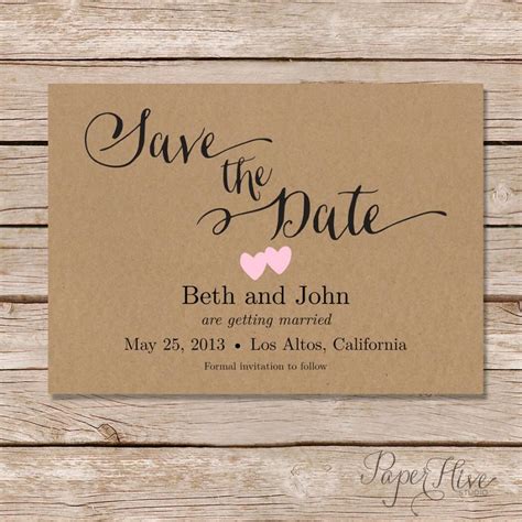 Cards Save the Date Design Printable Postcard Custom Save the Date
