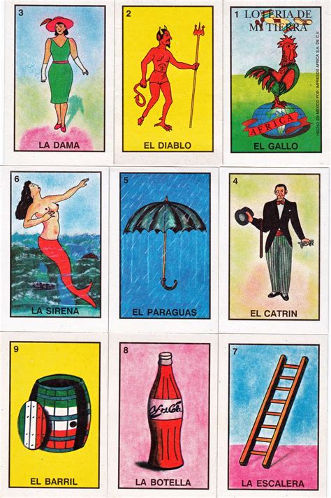  MEXICAN LOTERIA . Loteria cards are FIRST AND FOREMOST made for and used as a GAME. Not a divination system. Over time and on cards produced by the major suppliers (especially Don Clemente) the images have stayed more or less the same and in roughly the same order. . 