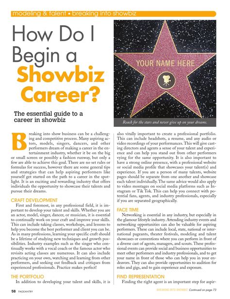 Career In Showbiz