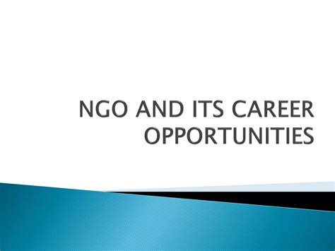 Career Opportunities In Ngos