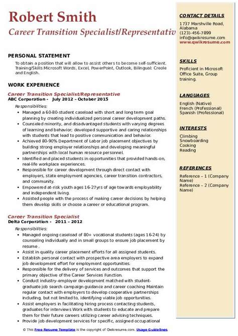 Career Transition Resume Samples