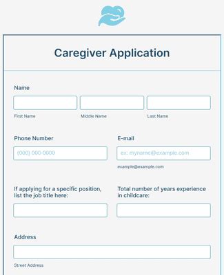 Caregiver Job Application Form Template JotForm