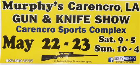 2K views, 11 likes, 1 loves, 6 comments, 11 shares, Facebook Watch Videos from Sullivan Gun and Knife Shows: Carencro Gun an Knife Show at the Carencro Sports Complex today May 26 and Sunday May27 . 