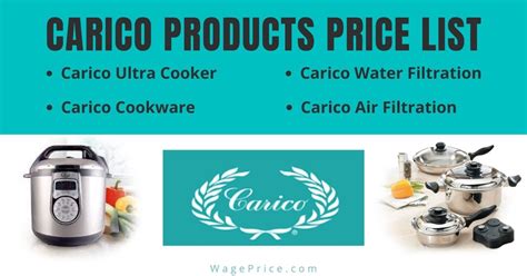 Carico Products Price List