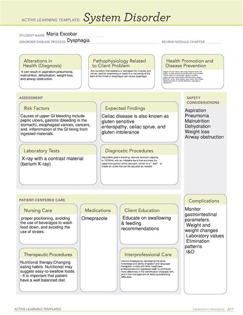Caring For A Patient With Dysphasia ACTIVE LEARNING TEMPLATES Basic