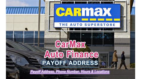 P.O. Box 440609 Kennesaw, GA 30160. Final payoffs sent by express mail or overnight delivery should go the: CarMax Auto Finance Attn: Payoff Section 225 Chastain Grass Judge Suite 210 Kennesaw, GA 30144 Western Industrial Thou may go to any Westerly Uni location to have your payment sent toward them.. 