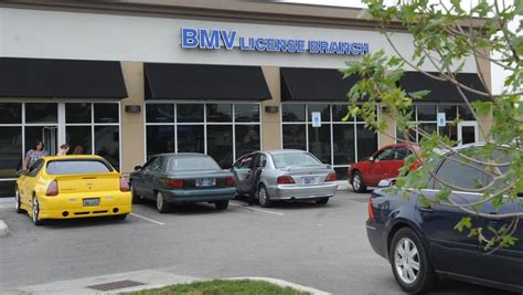 Full-service license branches are open Tuesday to Saturday and other customer service locations are open Monday to Saturday, except on state holidays. BMVs online service myBMV.com is available 24 hours a day. Branch Locations and Hours. Carmel BMV Branch 12955 OLD MERIDIAN ST STE 107 CARMEL, IN 46032-7106 888-692-6841 …. 