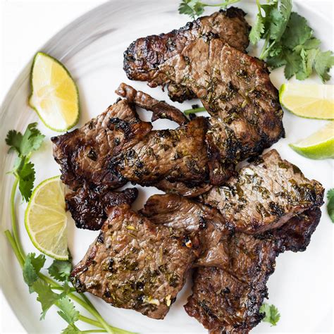 Carne asada meat. Apr 22, 2014 ... Add steak and marinade the thinly sliced flank steak for at least 30 minutes or over-night. Grill the steak on very high-heat on a grill. 1-2 ... 
