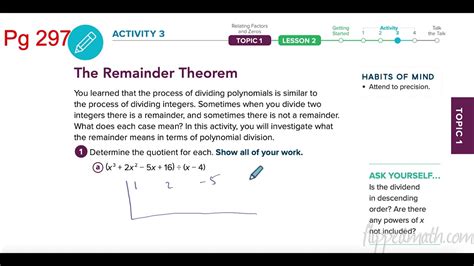 Lesson Video(s): The aligned lesson overview video(s) provide additional instruction for students on the key concepts in this lesson and can be found alongside the digital interactive student lesson. TEKS: 8.8D, 7.11C Lesson Structure and Pacing: 2 Days Day 1 Engage Getting Started: Rip ‘Em Up Develop Activity 2.1: Analyzing Angles and Sides .... Carnegie learning lesson 1 answer key