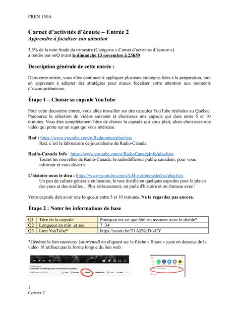 Carnet d écoute