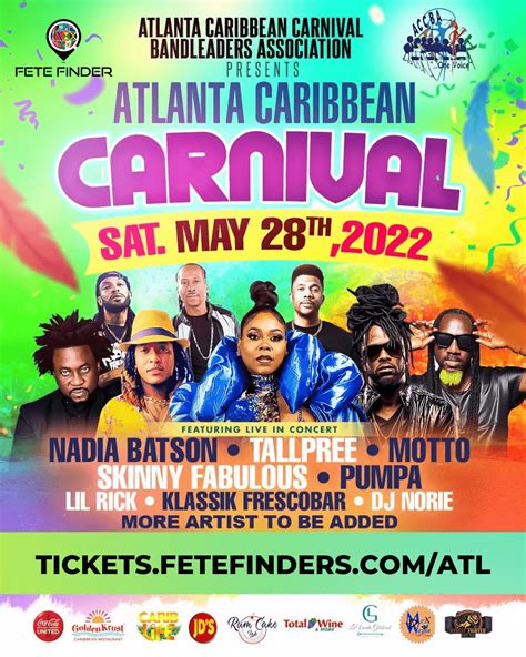 Carnival atl. CARNIVAL. EVENTS. MAS BAND. The Band Launch; VENDORS. SPONSORS. MEDIA. HOTEL. CONTACT. TICKETS. More... 2024 Parade Route. Volunteer. Coming May 2024 … 
