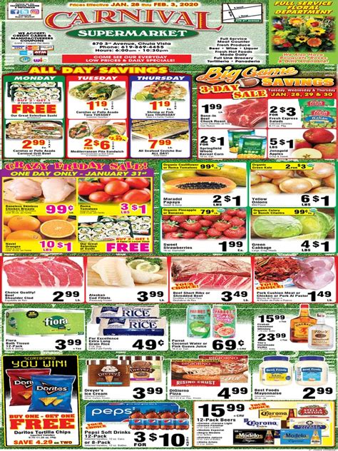 Carnival weekly ad chula vista. WEEKLY ADS Prices effective: Nov 14- Nov 22 朗朗朗朗朗 #chulavista #couponcommunity Only at Carnival Supermarket Chula Vista 870 Third Ave. Chula Vista,... 